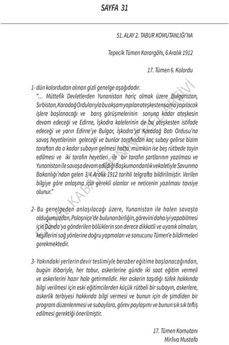 Balkan Savaşı Ceridesi Çeviri 31